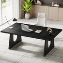 Axyaa Executive Desk with Double Wood Pedestal, Modern Style Large Office Computer Table