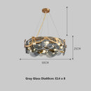 Axyaa Minimalist Glass Pendant Light in Gold Iron for Luxury Living Room