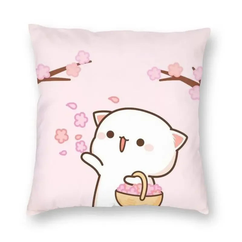 Axyaa Bedroom Living Room Couple Cute Cat Fishing Goma Federa Decor Set