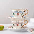Axya Elegant Bone Coffee Cup Set with Dish - European Style High-end Tea Cup Perfect for Christmas