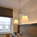 Axyaa Silver Double Head Swing Arm Pendant Light for Office Hotel Living Room