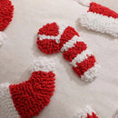 Axyaa Christmas Red Cotton Tufted Pillowcase - Festive Holiday Decor for Living Room