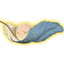 Axyaa Feather LED Wall Clock - Luxury Art Decor for Living Room - Silent, Large & Stylish
