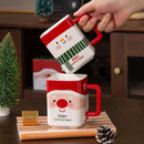 Axyaa Christmas Ceramic Mugs Gift Box Pack Snowman Santa Claus Handle Water Coffee Cup