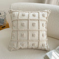 Axyaa Beige Colorful Tufted Cushion Cover for Living Room Bedroom Sofa