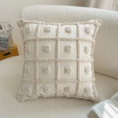 Axyaa Beige Colorful Tufted Cushion Cover for Living Room Bedroom Sofa