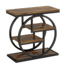 Axyaa Industrial 4-Tier Wood Side Table with Storage Shelves