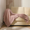 Axyaa Ins Velvet Thread Knit Blanket - Soft Solid Color Home Decor