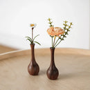 Axyaa Minimalist Solid Wood Vase, Creative Desktop Ornament for Plants and Flowers