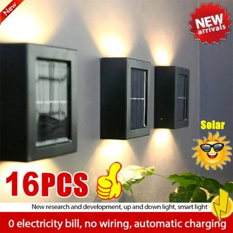 Axyaa Solar Outdoor Wall Spot Lights - Sunlight Powered Waterproof Lamp