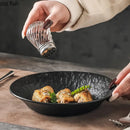 Axyaa Stone Pattern Ceramic Salad Plate for Molecular Cuisine and Fine Dining
