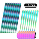 Axyaa 16-Piece Rainbow Stainless Steel Tableware Set with Dinner Spoons, Chopsticks, and Cutlery