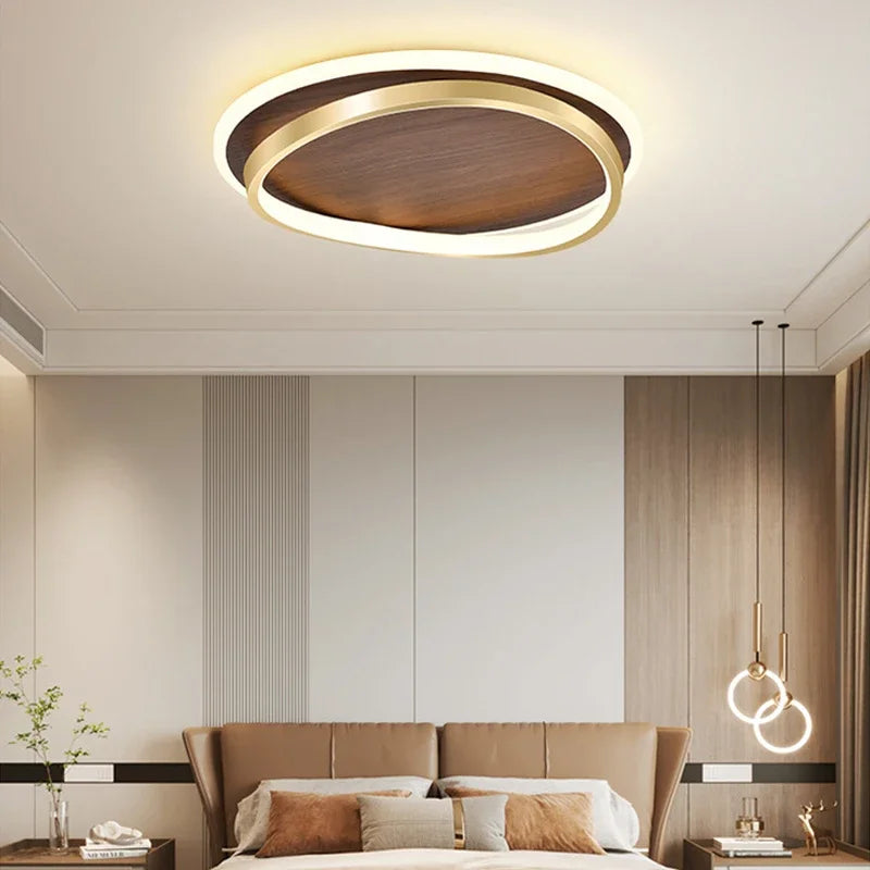 Axya Walnut LED Ceiling Light Chandelier for Home Indoor Lighting