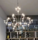 Axyaa Firefly Crystal Chandelier: Modern Art Deco Stainless Steel Lighting