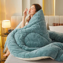 Axyaa Thick Lambswool Winter Blanket - Soft Double-Sided Plush Weighted Quilt