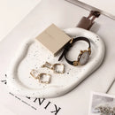 Axyaa Silver Ceramic Storage Tray for Home Decor and Organization