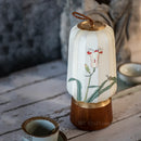 Axyaa Traditional Style Lantern Table Lamp, Hand Drawn Art Decoration for Tea Room