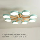 Axyaa Modern Wooden Ceiling Light 3/6/8 Lights LED Luminaire for Living Room Bedroom