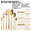 Axyaa 21 Piece Gold Cutlery Set - Stainless Steel 304 Elegant Tableware
