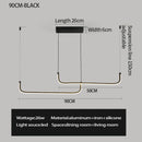 Axyaa Modern LED Pendant Light for Dining Room, Adjustable Height, Black Linear Fixture
