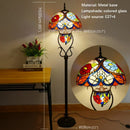 Axyaa Stained Glass Floor Lamp - American Retro Style for Living Room & Bedroom
