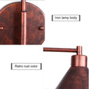 Axyaa Rust Color Retro Loft Wall Lamp Industrial Iron Style for Bedroom & Hotel
