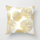 Axyaa Gold Leaf Polyester Cushion Cover - Decorative Sofa Pillow Cover