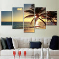 Sunset Palm Trees Canvas Art Print by Axyaa for Home Decor