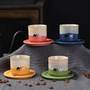 Axyaa Desert Camel Coarse Pottery Coffee Cup and Saucer Set