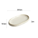 Axyaa Oval Ceramic Fish Plate: Stylish Tableware for Steaming, Barbecue, Sushi, Desserts