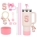 Axyaa 10pcs Tumbler Accessories Set: Straw, Cover, Cap, Boot, Stopper, Keychain, Charm
