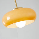 Axyaa Copper Bauhaus LED Pendant Light with Orange Glass for Home Indoor Lighting
