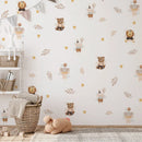 Axyaa Boho Cartoon Animal Dreamy Wallpaper Stickers for Baby Girl Room