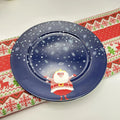 Axyaa Christmas Ceramic Cartoon Relief Plate - 8-inch Circular Decorative Tableware