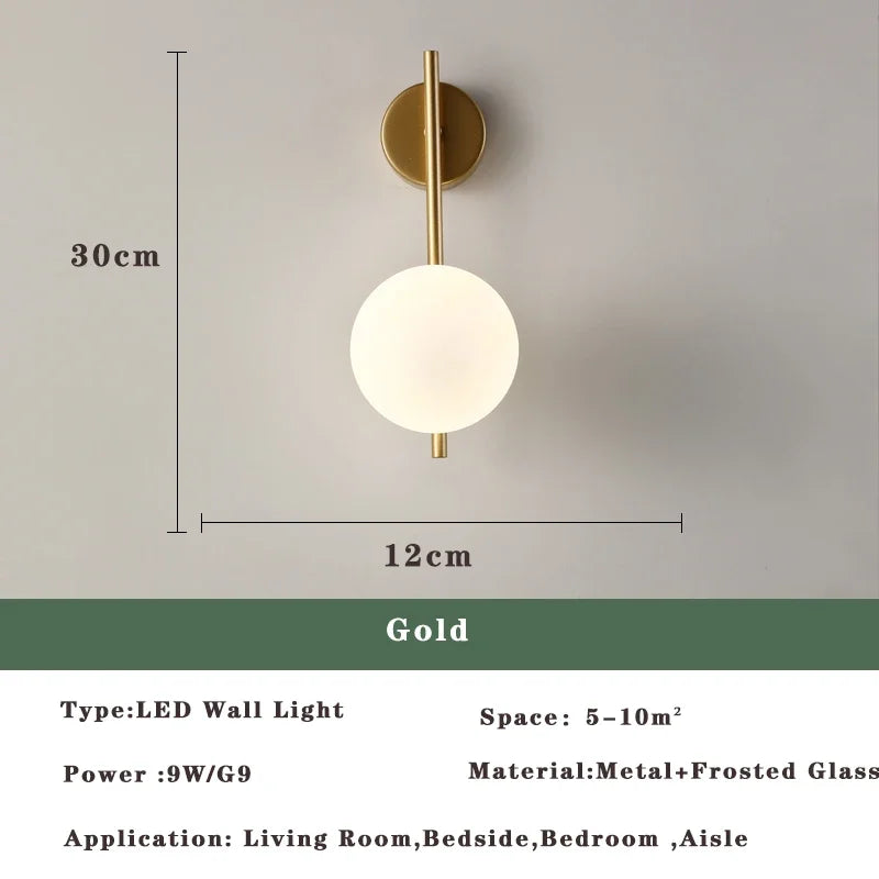 Axyaa Nordic LED Wall Lamp - Elegant Indoor Lighting for Bedroom & Living Room