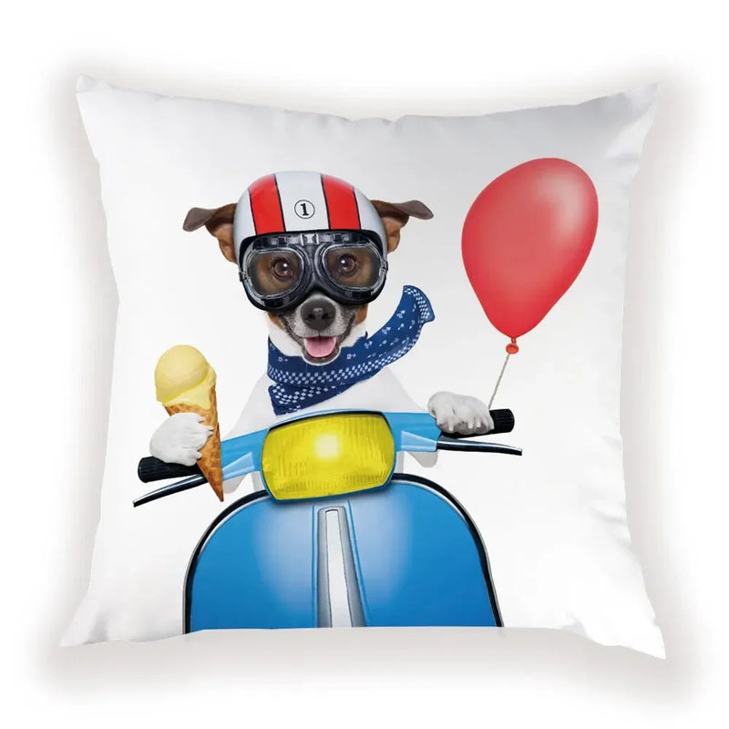 Cute Dog Cat Pillow Cover 45X45CM for Home Decor - Axyaa Brand