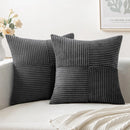 Axyaa Corduroy Boho Patchwork Pillow Cover