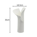 Axyaa Ceramic Petal Vase with Artificial Flowers - Desk Decoration & Home Decor