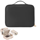 Axyaa Elegant Makeup Bag: Large Capacity, Handle, Travel-Friendly Cosmetic Organizer