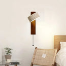 Axyaa Wabi Sabi LED Wall Lamps Wood Yellow Travertine Pull Chain Switch Rotate Bedroom Living Room Lights