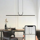 Axyaa Modern Black LED Ceiling Chandelier for Dining Room and Kitchen Island