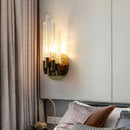 Axyaa Gold Metal Glass Wall Sconce E14 Bulb Modern Bedroom Dining Room Lamp