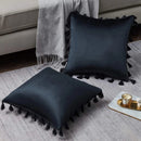 Black Tassel Pillowcases by Axyaa - Velvet Holiday Home Decoration Gift