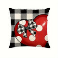 Axyaa Love Bow Buffalo Plaid Pillowcase - Home Sofa Cushion Cover & Gift