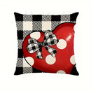 Axyaa Love Bow Buffalo Plaid Pillowcase - Home Sofa Cushion Cover & Gift
