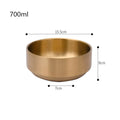 Axyaa Stainless Steel Ramen Bowl Double Layer Fruit Salad Soup Bowls Gold Silver