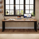 Axyaa 78'' Modern 2-Person Office Desk with Metal Legs, Industrial Wooden Computer Workstation