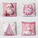 Axyaa Christmas Pink Throw Pillow Cover for Home Decoration & Holiday Gift