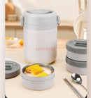 Axyaa 304 Vacuum Insulated Layered Portable Lunch Box for Office Workers
