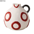Axyaa Double Ear Ceramic Vase for Flower Arrangement & Ornamental Crafts